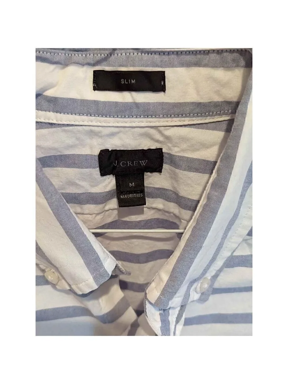 J. CREW Mens Medium blue and white striped shirt